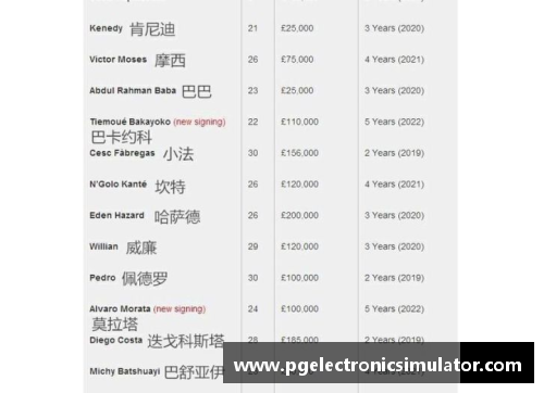 切尔西球员薪水揭秘：新赛季薪资排名及变化趋势分析